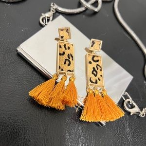 Leopard Fringe Earrings